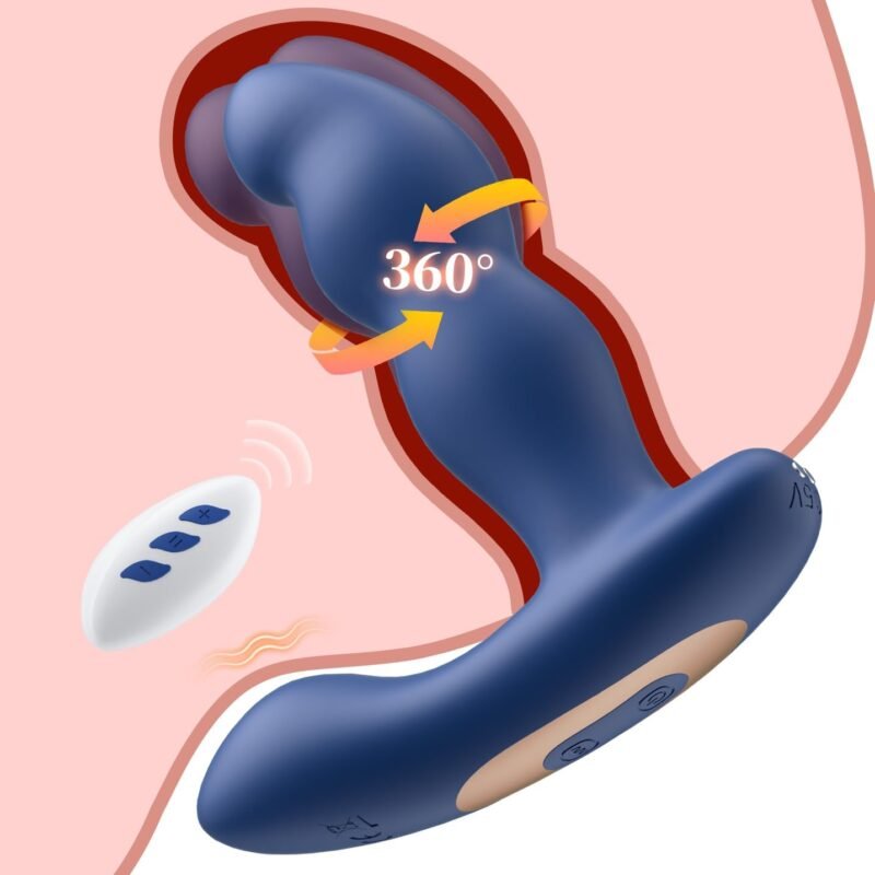 360° Rotating Prostate Anal Sex Toy for Male Masturbator & Female Clitoral Dildo Massage with 7 Rotating & 7 Vibrating Modes, Beginner Advanced Player Butt Training Remote Control Vibrating Couple Toy