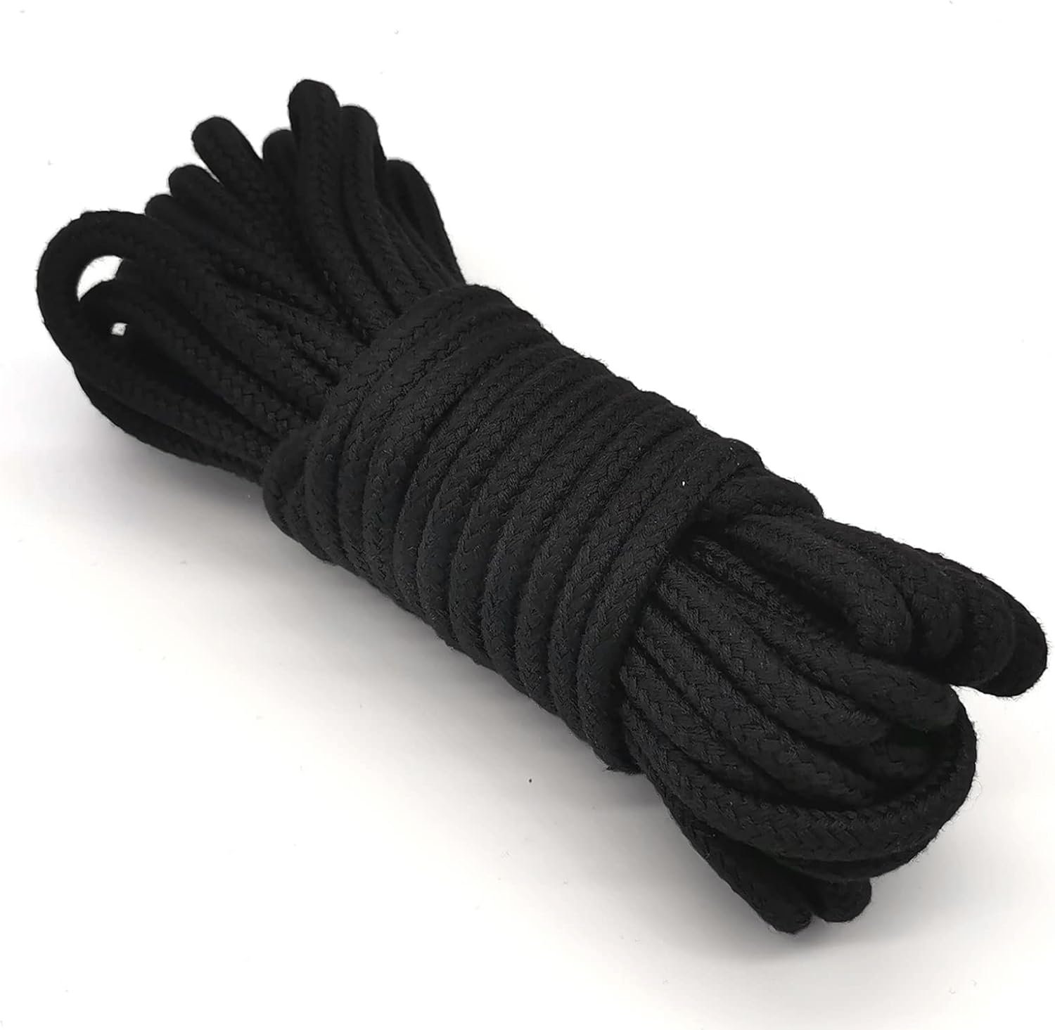 RZY 32 feet/10m Bondage Soft Cotton Rope for Sex Restraints for Couples Soft Silk Rope Solid Braided Twisted Ropes (Black)