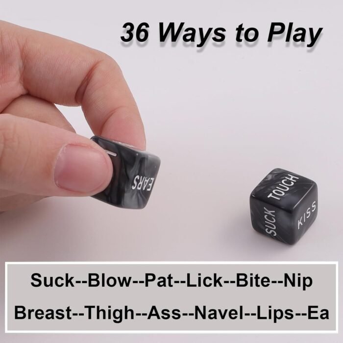 Romantic Naughty Dice Set for Adults Couple Funny Dice Couples Game for Anniversary Valentines Wedding Gift,Couple Game Choices,36 Ways to Play (Black) - Image 3