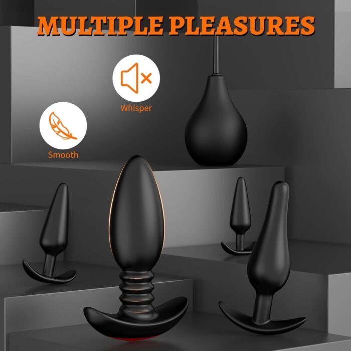 Anal Plug Vibrating Butt Plug - 5PCS Anal Toys with 10 Vibration Modes, Anal Training Kit Prostate Massager, Remote Control Plugs Dildo Vibrator Adult Sex Toys for Men Women Couples Pleasure - Image 4