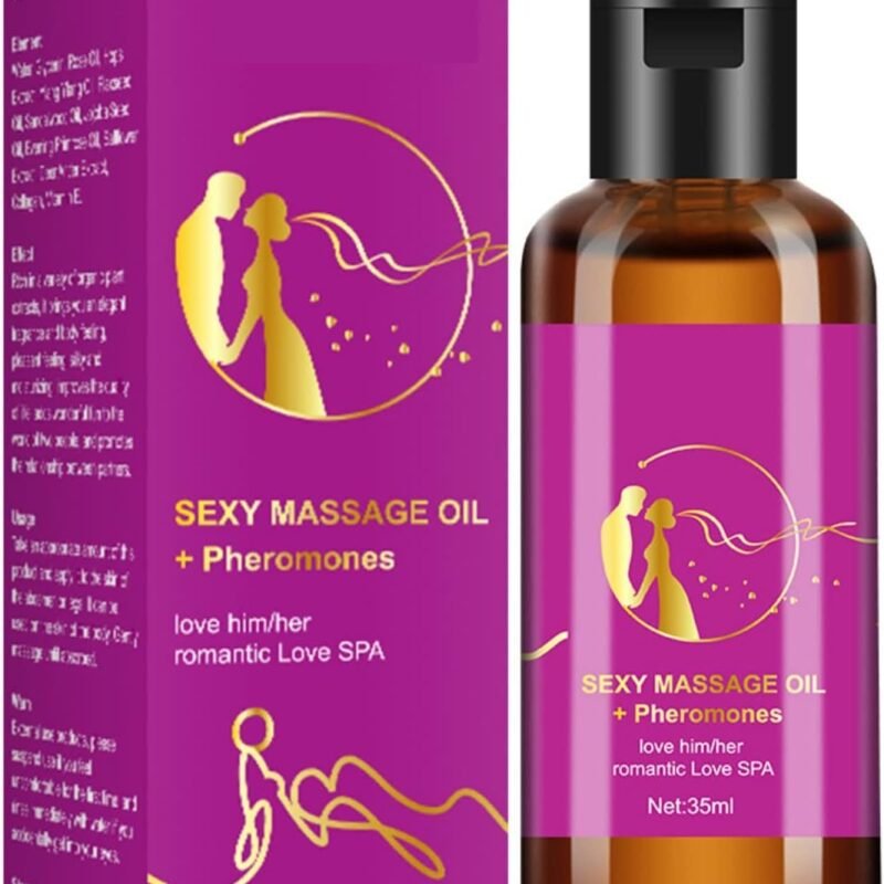 Sensual Massage Oil for Couples - Essential Oil Sexually Stimulating Natural Long Lasting Perfume - Sexy Massage Oil + Pheromones - Valentine's Day Gifts for Her and Him