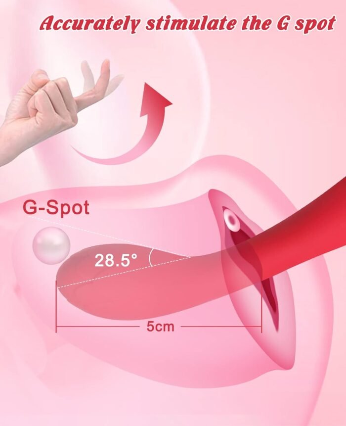 Alovegarden Clitoral G-Spot Powerful Rose Vibrator, Waterproof Dildo Clit Stimulator with 10 Vibration Modes, Softer and Flexible Sex Toy for Women, Clitoral Vibrator (Red) - Image 3