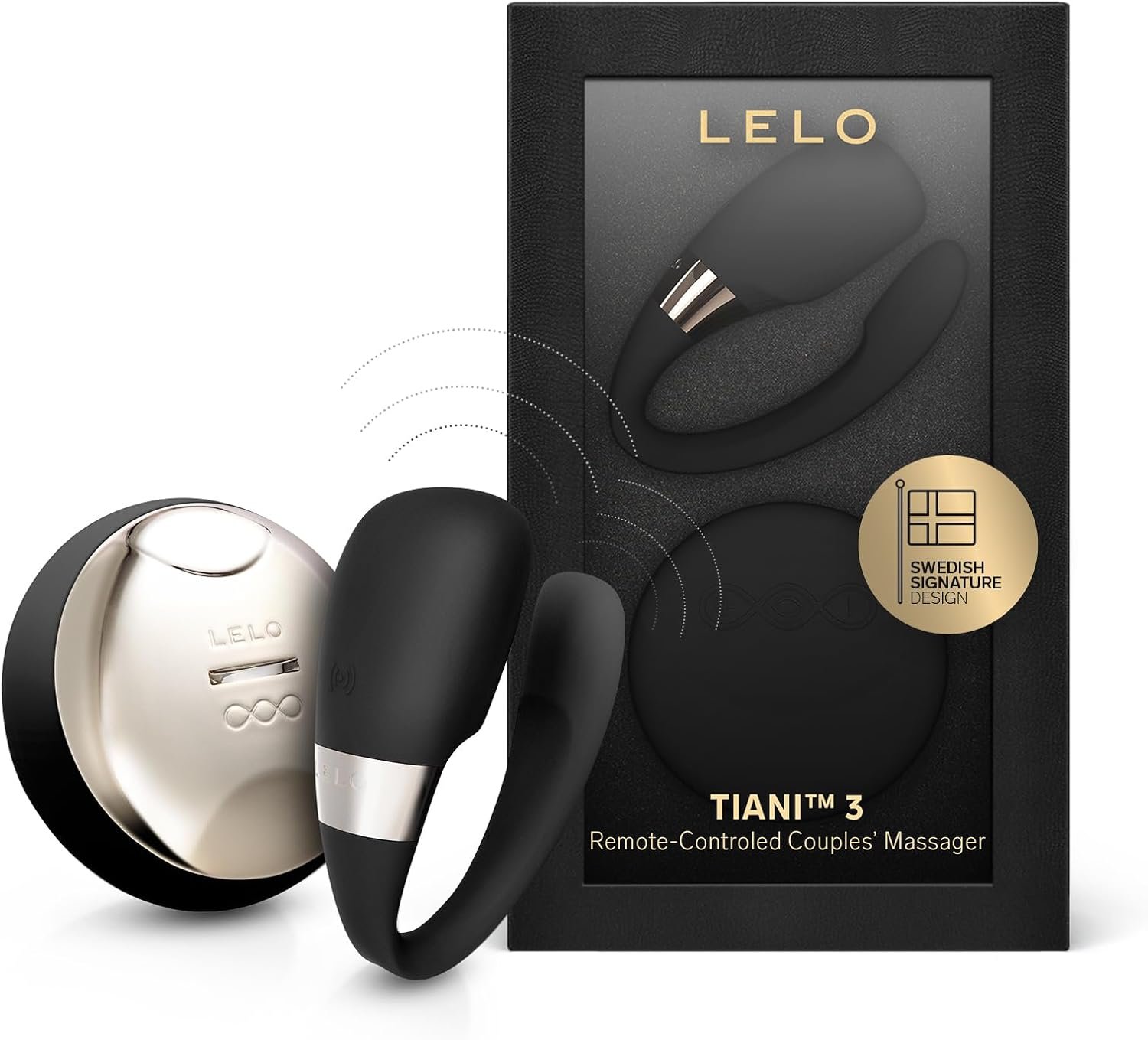 LELO TIANI 3, Couples Vibrator, Remote Controled Sex Toy for Adults, Couple Sex Toy Wireless and Hands-Free Vibrator Satisfaction Adult Sex Toys for Women and Men, Black