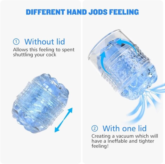 Spiral Motion Male Masturbator Adult Sex Toys for Men - Manual Sucking Stroker Realistic Pocket Pussy for Men Masturbation Sleeve, Open Ended Crystal Blowjob Sex Toy, MHYNNR Pocket Pussies Penis Toys - Image 5
