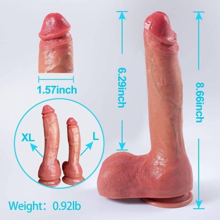 Realistic Dildo Feels Like Skin, 8.66inchs Soft Dildo with Strong Suction Cup, Thick Dildo, Adult Sensory Toys, Sex Toys for Couples Male & Female & Gays Flesh Cobulipo - Image 2