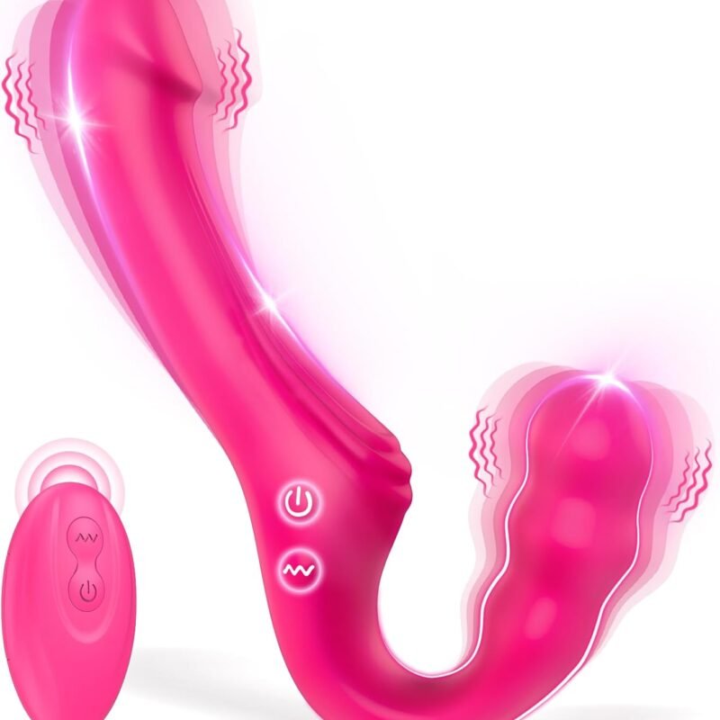 Womens Sex Toys Strapon Dildo - G Spot Realistic Dildo Vibrator for Clitoral Anal Sex with 10 Intense Vibrating Modes & Remote Control, Strapless Strap On Dildo Female Couples Adult Sex Toys & Games