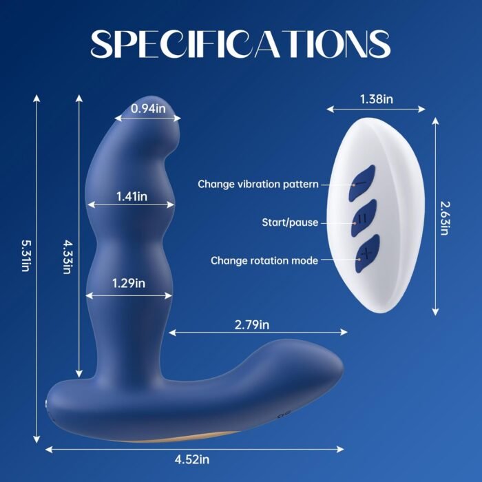360° Rotating Prostate Anal Sex Toy for Male Masturbator & Female Clitoral Dildo Massage with 7 Rotating & 7 Vibrating Modes, Beginner Advanced Player Butt Training Remote Control Vibrating Couple Toy - Image 6