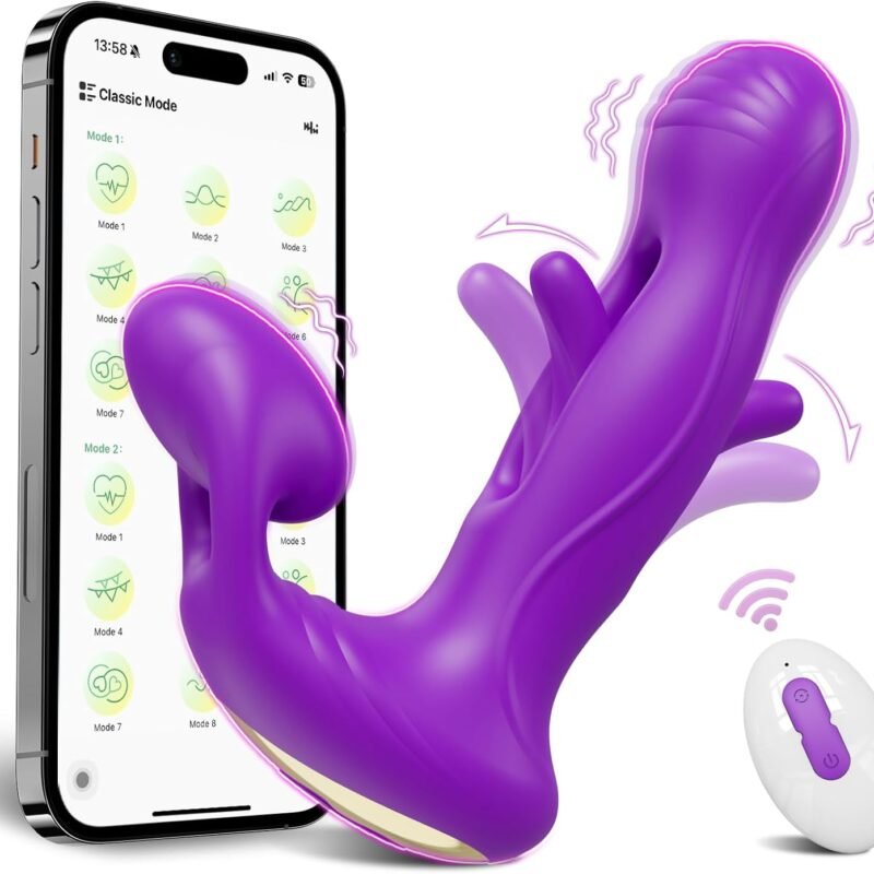 Wearable Vibrator APP Remote Control Adult Toys, G Spot Vibrator Panty Mini Vibrator Egg Bullet Butterfly Rose Sex Toy, Dildo Clitoral Stimulator with 9 Vibrating & 9 Flapping for Women and Couples
