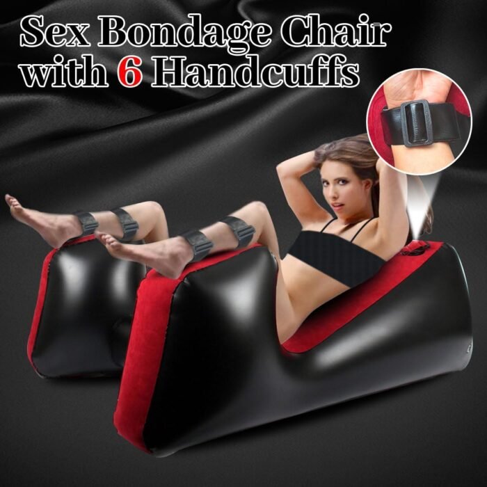 Inflatable Sex Sofa Chair with Electric Air Pump, Yocare Sex Bondage Furniture Ramp Cushion, Couples BDSM Toys Deeper Position Support Pillow, PVC Flocked - Image 5