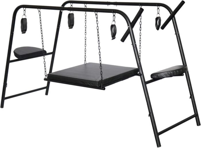 with Inflatable & Portable, Energy-Saving Sex Swing, Luxury Sex Love Chairs, SM Bed Restraint Frame Sex Chair, BDSM Training Instrument Unlock Multiple Poses, 250 kg Heavy-Duty Metal Swing Stand