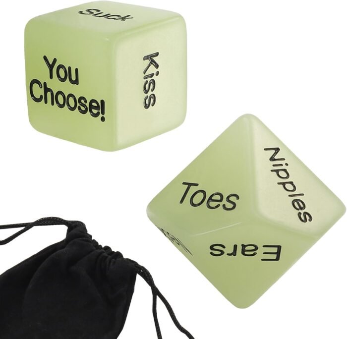 Naughty Sex Dice Set for Adults Couple Funny Glow in The Dark Love Dice for Anniversary Valentines Couple Game Choices,60 Ways to Play