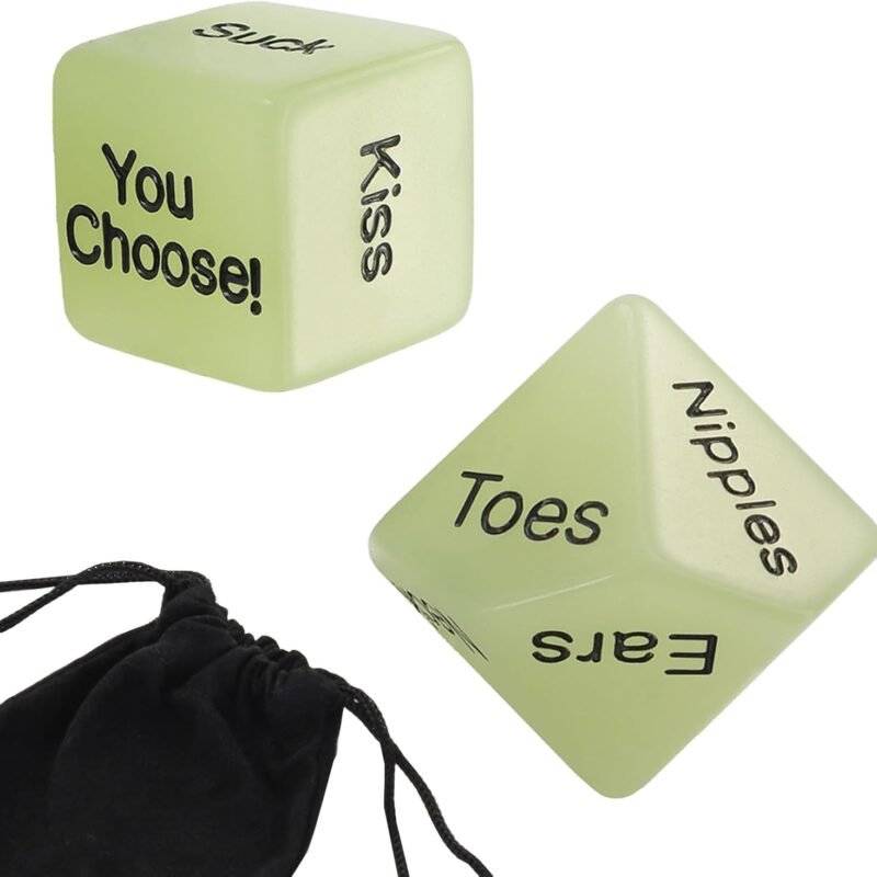 Naughty Sex Dice Set for Adults Couple Funny Glow in The Dark Love Dice for Anniversary Valentines Couple Game Choices,60 Ways to Play