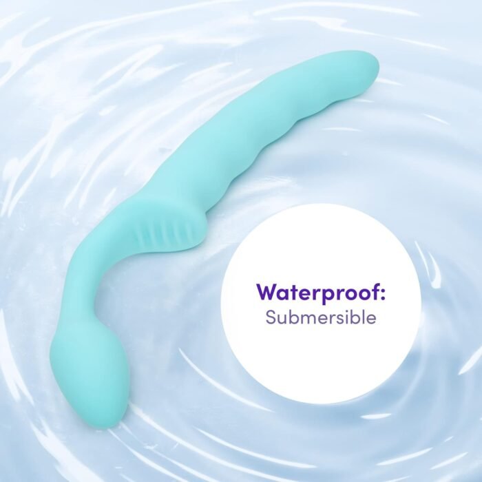 Lovehoney Strapless Strap On Dildo - Flexible 7 Inch Dildo for Women - Curved Rippled Shaft for G-Spot Stimulation - Soft to Touch Silicone Adult Sex Toy - Waterproof - Aqua - Image 6