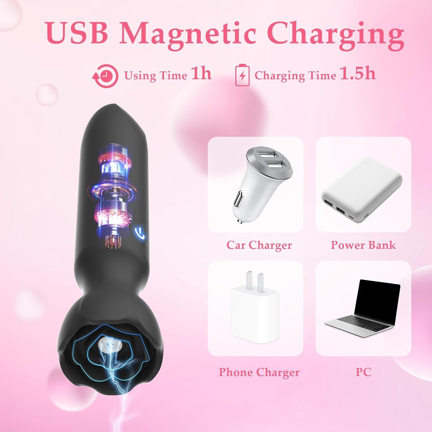 Mini Bullet Vibrator Adult Toys - Vibrators App Controlled Female Sex Toys with 9 Vibration Modes, Lipstick G Spot Dildo Clitoral Vibrator, Long Distance Discreet Vibrator for Women & Couples (Black) - Image 5