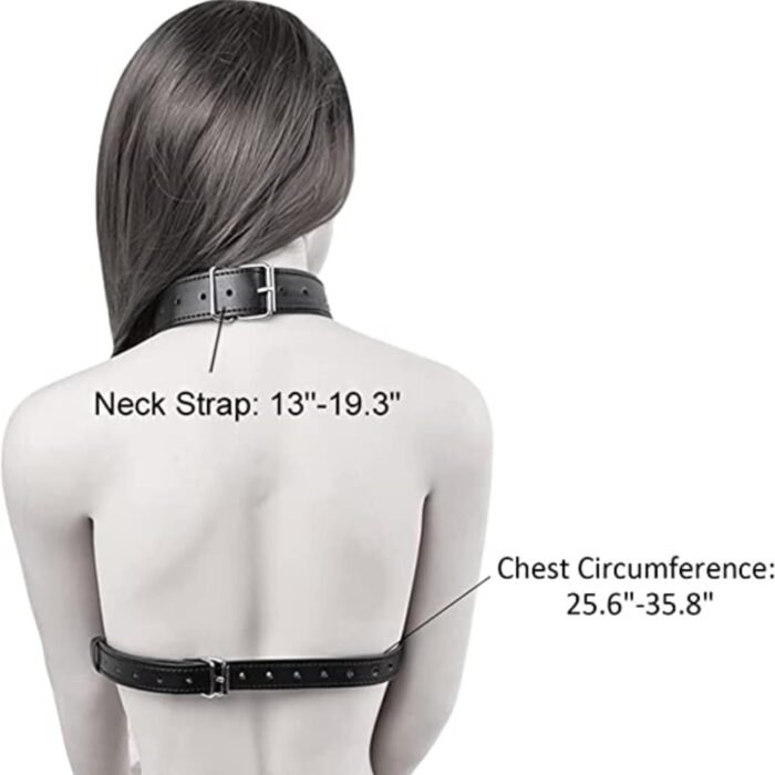 2 Piece Role Play Party Game Accessory Set - Black Leather Neck Collar - for Men's and Women's Small Games j1 - Image 3