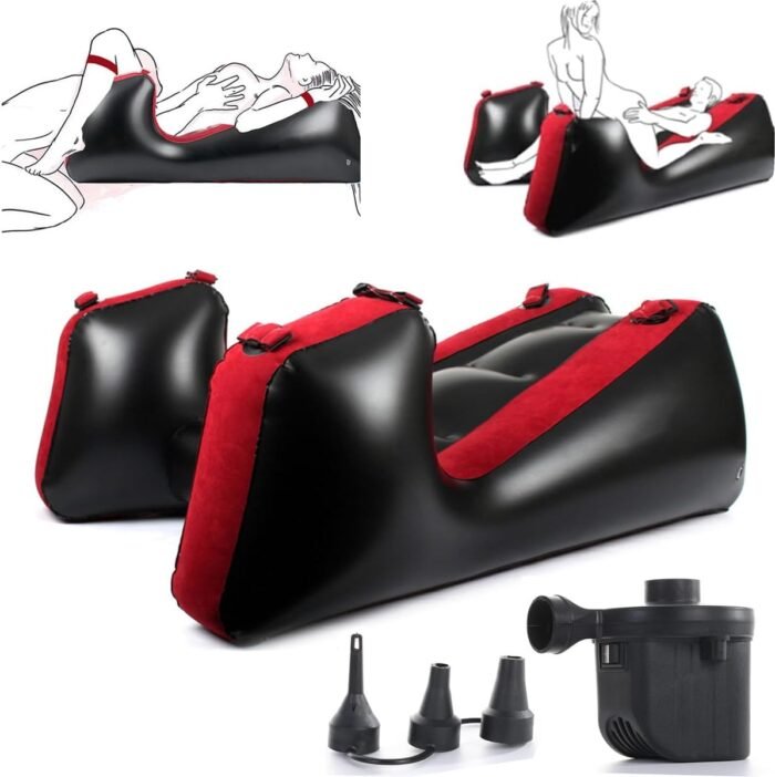 Inflatable Sex Sofa Chair with Electric Air Pump, Yocare Sex Bondage Furniture Ramp Cushion, Couples BDSM Toys Deeper Position Support Pillow, PVC Flocked