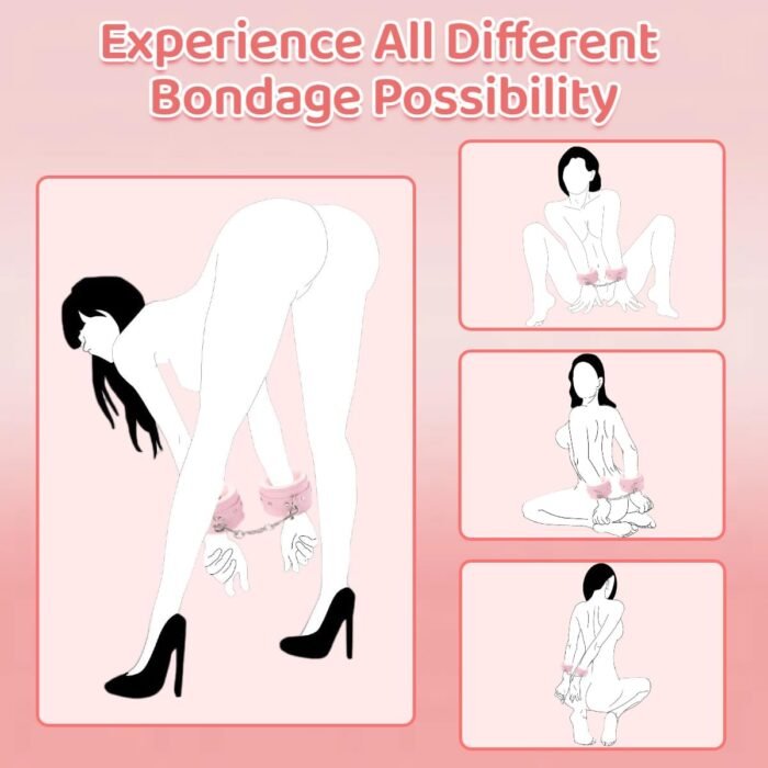 Sex Restraints Handcuffs BDSM Plush Blindfold Sleep Mask Wrist Ankle Cuffs for Couples Bondage Fetish Adjustable - Image 2