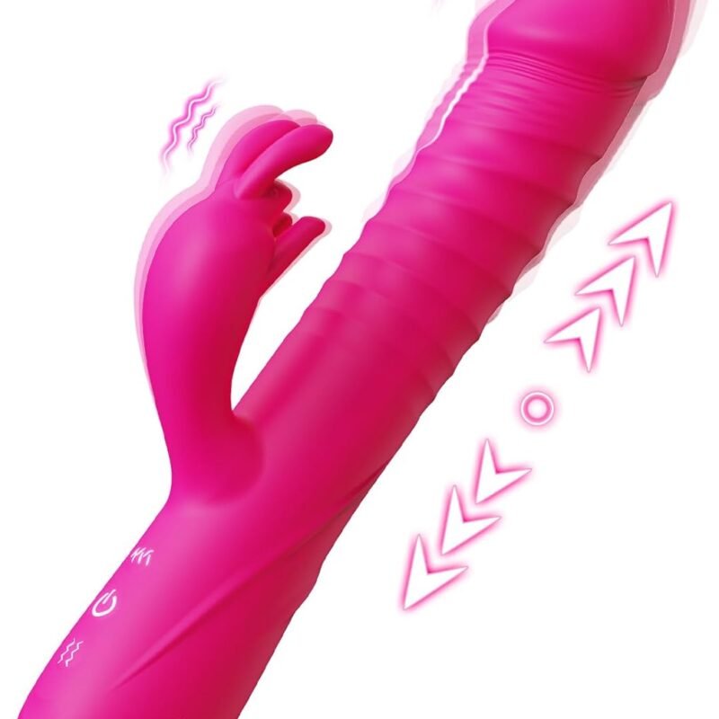 Thrusting Dildo Vibrator Adult Toys for Women - Sex Toys Dildos Rabbit G Spot Vibrator with 3 Fast Thrusting & 10 Vibration Modes, Silicone Clitoral Stimulator Adult Sex Toy for Women Couple