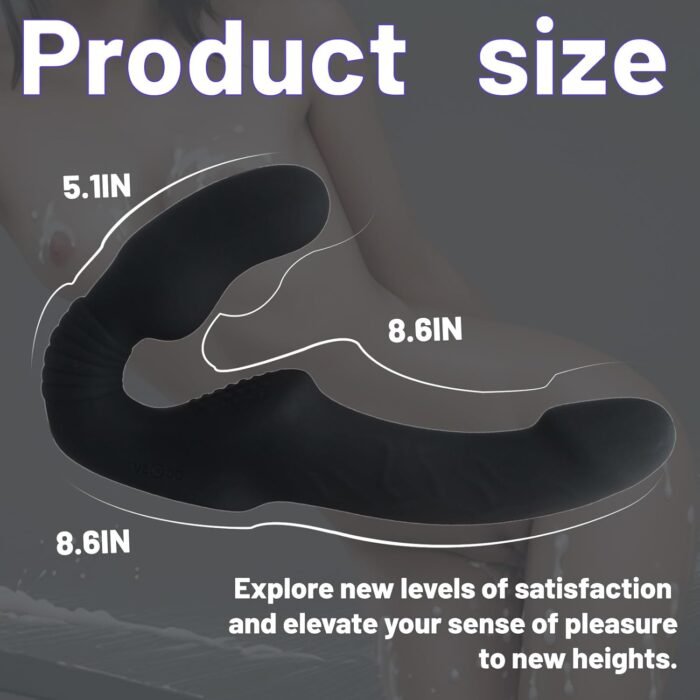 Womens Sex Toys Strapon Dildo - G Spot Realistic Dildo Vibrator for Clitoral Anal Sex with 10 Intense Vibrating Modes & Remote Control, Strapless Strap On Dildo Female Couples Adult Sex Toys (Black) - Image 6