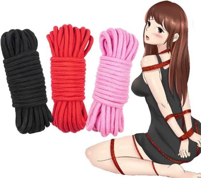 3Pcs Soft Cotton Sex Ropes Bondage Rope Restraint Kit for Adult Sex Games for Women & Men Couple BDSM Strap Use for Bed Restraints Game (3 Pcs) - Image 2