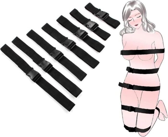 BDSM Kit Bondage Restraints Women Sex Toys,7Pcs Full Body Bondage Set Sex Rope Adult Toys with Quick Release Buckle, Sex Strap Bondage Gear & Accessories, Sex Furniture Adult Sex Toys for Men Couples
