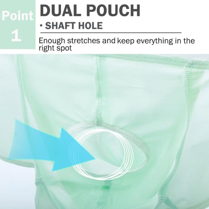 ZONBAILON Men's Briefs Dual Pouch Ice Silk Underwear See Through Thin Breathable Sexy Panties - Image 3