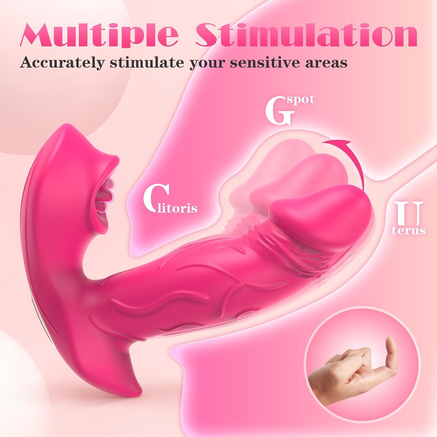 Wearable G Spot Dildo Panty Vibrator, App Remote Control Vibrating Panties with 10 Tongue Licking 10 Wiggling Vibration Modes, Rose Bullet Butterfly Vibrators Adult Female Sex Toys for Women Couples - Image 2