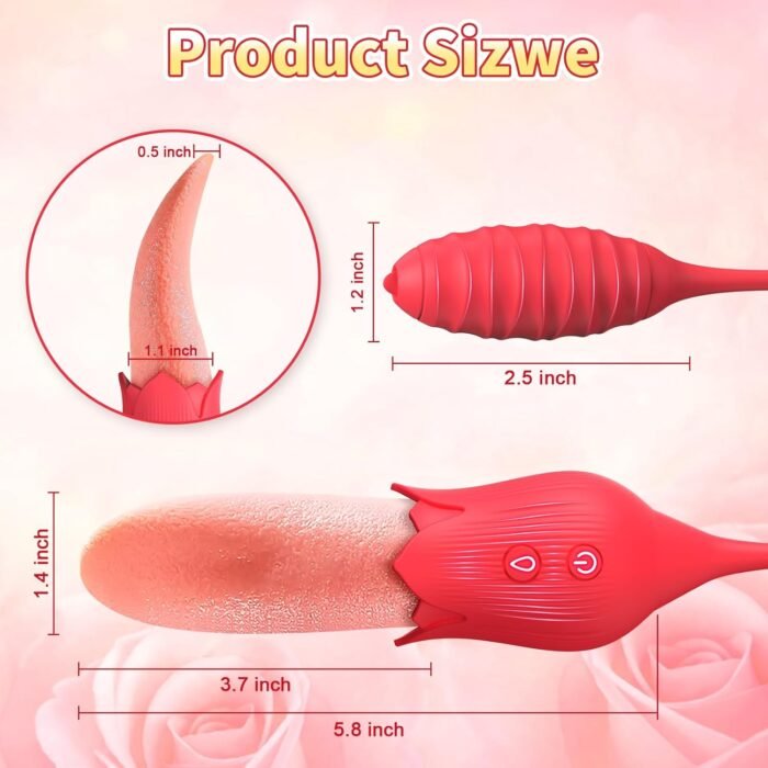 Rose Sex Toys for Woman, Rose Stimulator 2 in 1 high Simulation Clitoral Vibrator, Tongue Licking Adult Toy, Female sextoy with 10 Modes,G spot Couple Foreplay, Nipple,Clitoral,Adult Toy B0CGMVXVT2 - Image 5