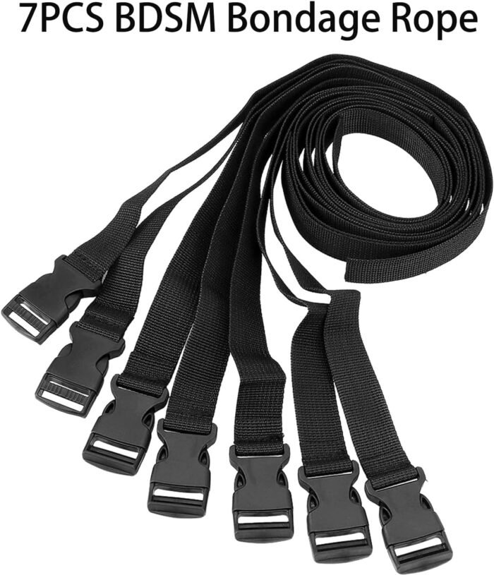 BDSM Kit Bondage Restraints Women Sex Toys,7Pcs Full Body Bondage Set Sex Rope Adult Toys with Quick Release Buckle, Sex Strap Bondage Gear & Accessories, Sex Furniture Adult Sex Toys for Men Couples - Image 4