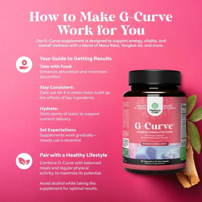 Natures Craft G Curve Horny Goat Weed for Women - Invigorating Feminine Blend with Maca Root Female and Tribulus Terrestris Enhanced Energy Mood Performance - Image 2