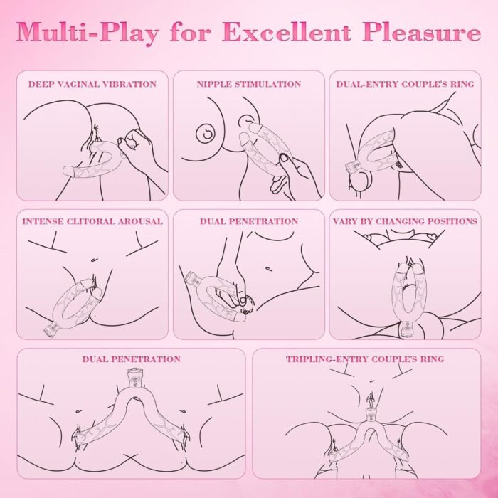 Double Dildo Lesbian Sex Toys, 15.75" Lesbian Dildo Double Ended Sided Headed Dildo & Anal Dildo with 10 Vibrating Modes, Long Dildo Strapless Dildo Rose Women Couple Gay Sex Toys - Image 3