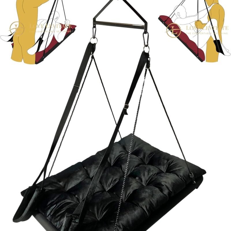 Love Levitate Sex Swing - The Comfortable Adult Sex Swing BDSM Bondage Sex Furniture (Black)