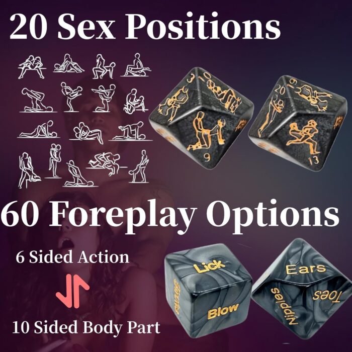 Positions Sex Dice Game Sex Things for Couples Kinky, Sex Games Sex Toys for Couples Gift Ideas Date Night Dice Adult Sex Game Glow in The Dark Dice with Actions Body Parts Bedroom Naughty Dice - Image 3