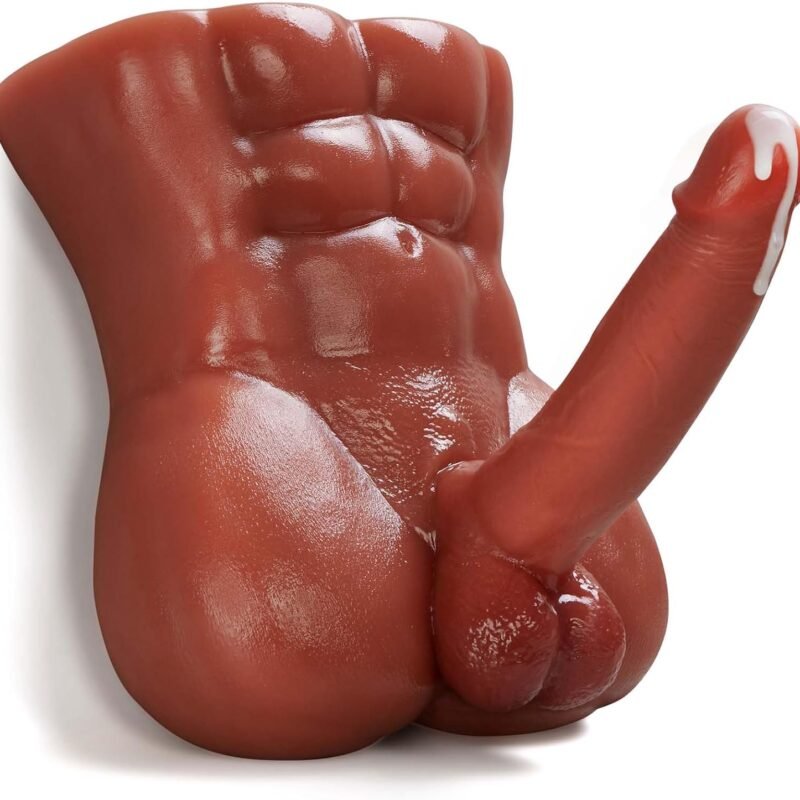 Male Sex Doll Torso Masturbator - 6.8LB Realistic Men Sex Dolls with Flexible 8.3in Dildo Huge Cock Female Masturbation Silicone Doll with Tight Anal Hole Unisex Adult Sex Toy for Women Gay Couple