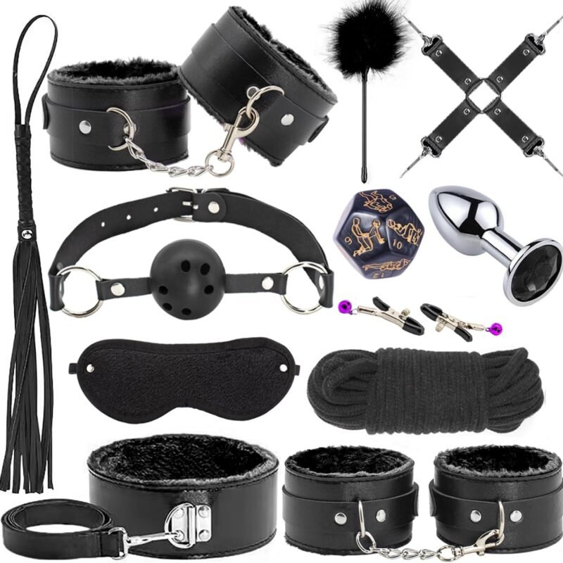BDSM Bondage Restraints for Adult Toys, 12 Pcs Bondage Gear and Accessories Sex Toys for Women and Couples