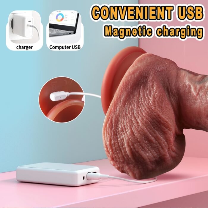 8.6'' Thrusting Dildo - Vibrator Sex Toy with 9 Thrusting & 9 Vibrating Modes & Heated Strong Suction Cup for Hands-Free Use, IPX7 Waterproof Skin-Friendly Silicone - Sexual Pleasure Tools for Women - Image 5