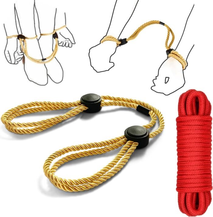 BDSM Bondage with 1Pcs Bondage Rope & 1Pcs Sex Blindfold - Image 2
