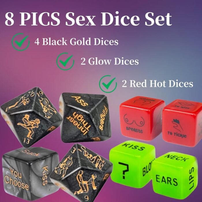Positions Sex Dice Game Sex Things for Couples Kinky, Sex Games Sex Toys for Couples Gift Ideas Date Night Dice Adult Sex Game Glow in The Dark Dice with Actions Body Parts Bedroom Naughty Dice - Image 2