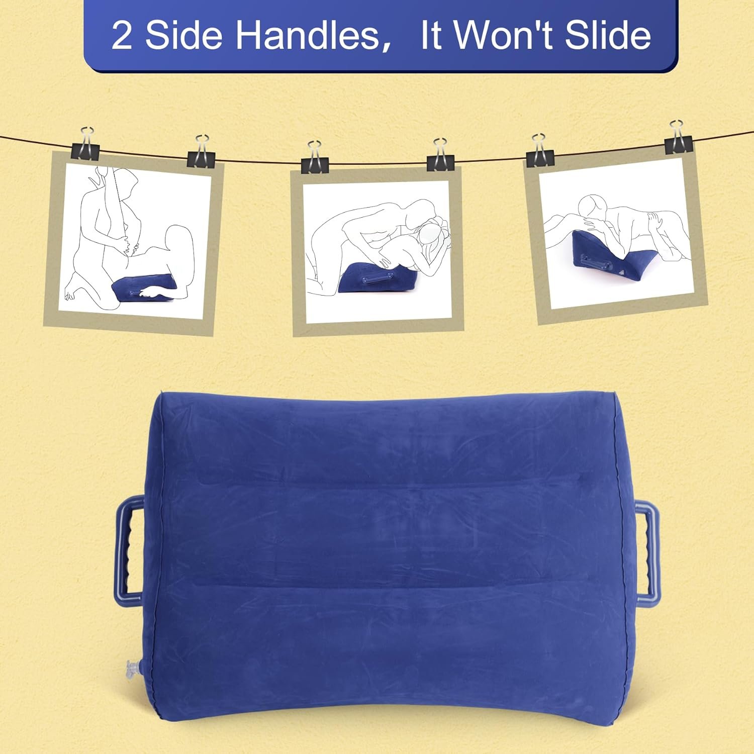 Sex Pillow Couples Sex Toys - Sex Chair with Handles, ACUMUM Sex Furniture for Bedroom Support Up to 300 Lbs, Inflatable Sex Wedge Sofa Adult Sex Toys, Sex Position Cushion for Couple Sex Things - Image 4