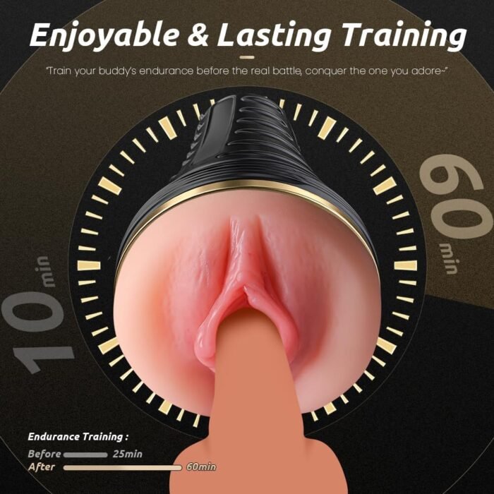 Male Masturbator,Kingdemer Realistic Pocket Pussy Vagina Textured with 7.5in Depth Lifelike Soft and Fleshy Texture,Penis Training Masturbators Sex Toy for Men - Image 4