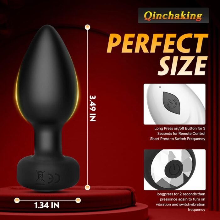 Anal Plug Adult Sex Toy,Adult Sex Toys and Games for Men Women,Wireless Remote Control 10 Frequency Vibration,Small Butt Plug for Female Male Prostate Massage Vibrating Anal Sex Toys for Men,Black - Image 4