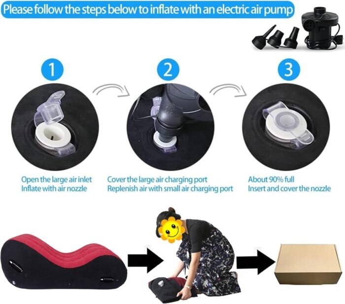 Inflatable Sex Sofa Position Pillow Sofa Bed with Electric Pump - Magic Cushion Furniture for Couples Position Support Pillow - Ship from US - Image 5