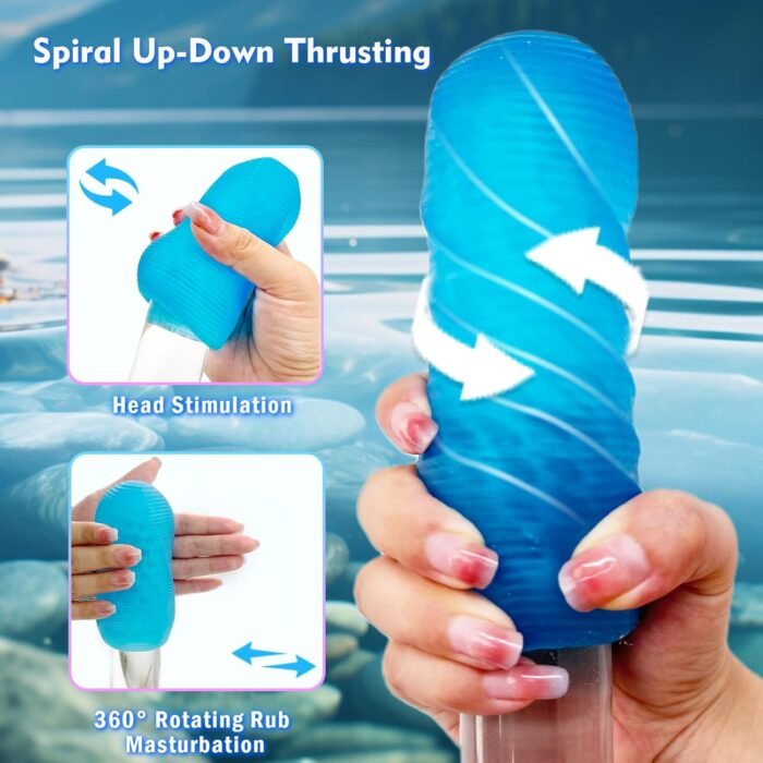 Male Masturbator Adult Sex Toys for Men - Spinning Textured Stroker Pocket Pussy for Men Masturbation, Ultra-Soft Stretchy Egg Penis Blowjob Sex Toy with Storage Box, Pocket Pussies Masturbators - Image 4