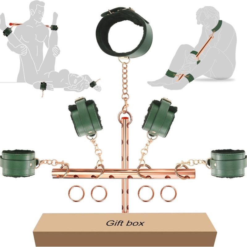 BDSM Bondage Sex Toys Restraints- Spreader Bar BDSM Toys with Adjustable Handcuffs，Wrist Ankle Neck Collar Bondage Set，Sex Restraints BDSM for Adult Couple