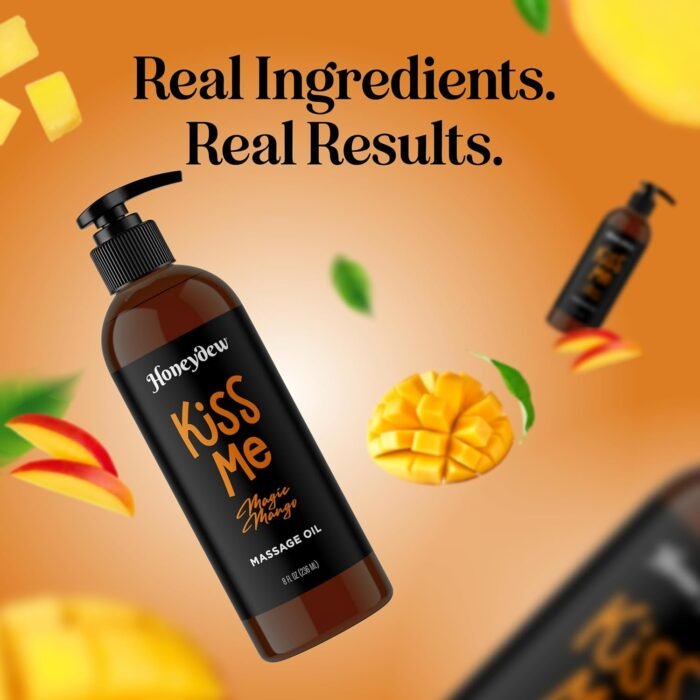Mango Sensual Massage Oil for Couples - Alluring Tropical Full Body Massage Oil for Date Night and Nourishing Body Moisturizer with Sweet Almond - Vegan Non Staining Non Greasy Smooth Gliding Formula - Image 10