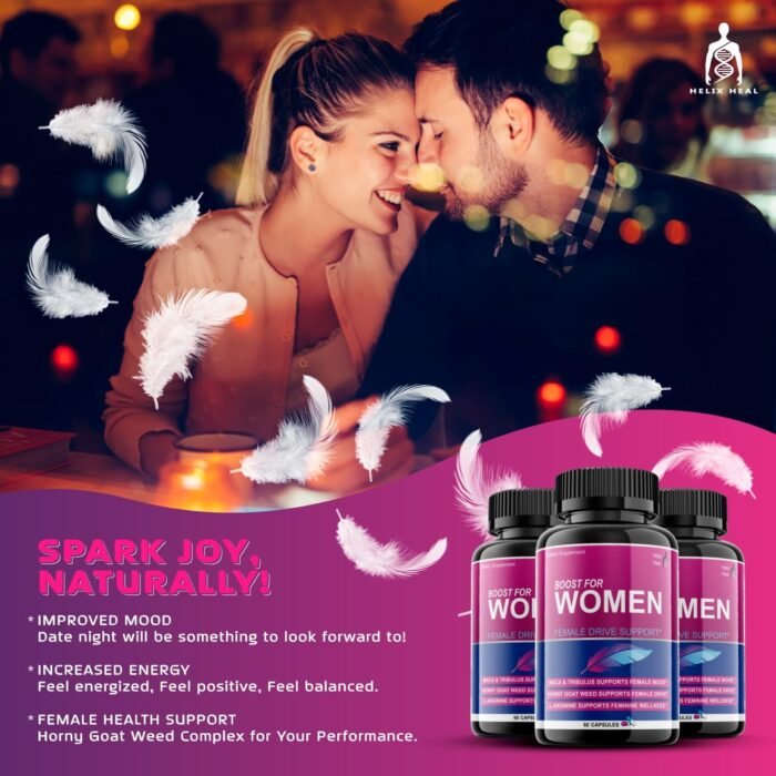 Libido Booster for Women Fast Acting with Horny Goat Weed - Female Desire Pills with Maca Root, Tribulus Terrestris, Ginseng and Hornygoatweed Women - Hormone Balance, Made in USA (60 ct) - Image 6