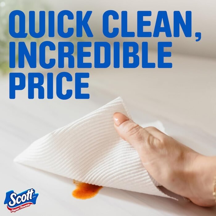 Scott Paper Towels, Choose-A-Sheet, 6 Double Rolls = 12 Regular Rolls (100 Sheets Per Roll) - Image 4