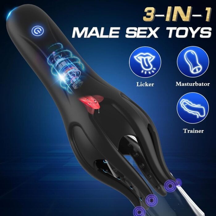 Male Masturbator Sex Toys for Men, Male Penis Vibrator for Mens with Tongue Licking, Masterbater Adult Sex Toy for Couples Him Gay Women Pleasure - Image 6