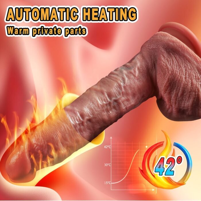 8.6'' Thrusting Dildo - Vibrator Sex Toy with 9 Thrusting & 9 Vibrating Modes & Heated Strong Suction Cup for Hands-Free Use, IPX7 Waterproof Skin-Friendly Silicone - Sexual Pleasure Tools for Women - Image 7