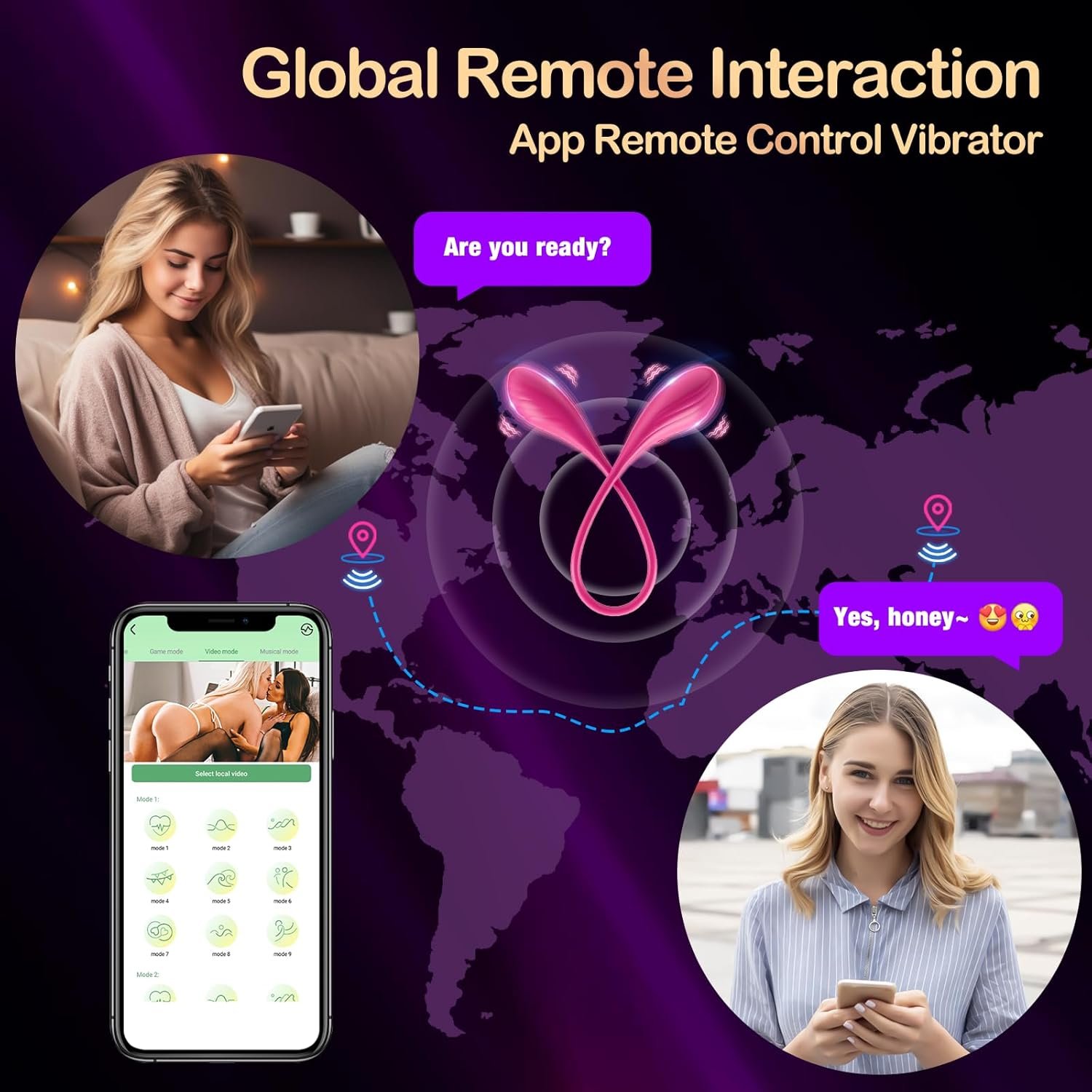 Womens Sex Toys Couple Vibrators - Clitoral G Spot Vibrator with 2*10 Modes, APP Remote Control Vibrator Sex Stimulator Anal Toys Couples Adult Sex Toys & Games for Women Men Couples, 18” Adult Toys - Image 4